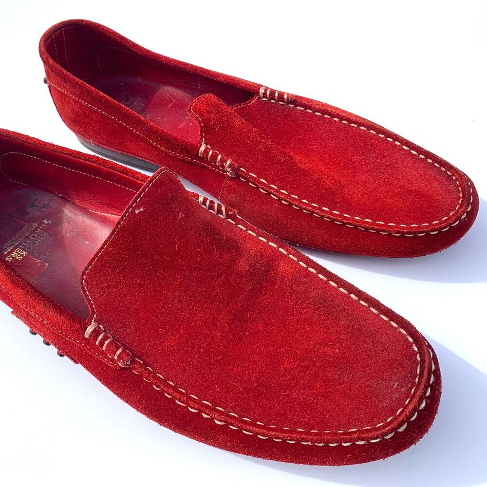 Brooks Brothers Men’s Red Suede Driving Loafers Size 10